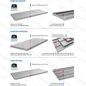 стеллаж ms strong 2000х1000х300 (6 полок)